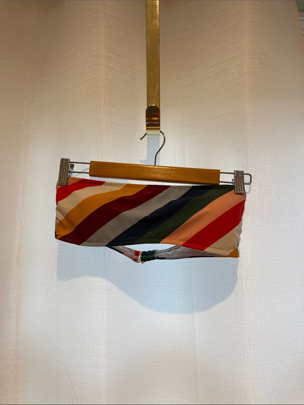 Striped Multicolor Bandeau Swim Top - Women